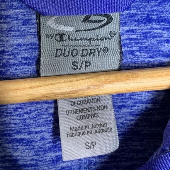 Champion Duo Dry Women’s S Blue Zip Hoodie Jacket Heathered Activewear - Picture 6 of 12